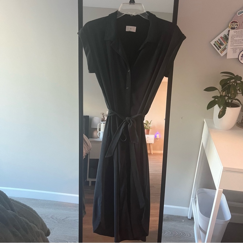 Lou & Grey button up midi shirt dress